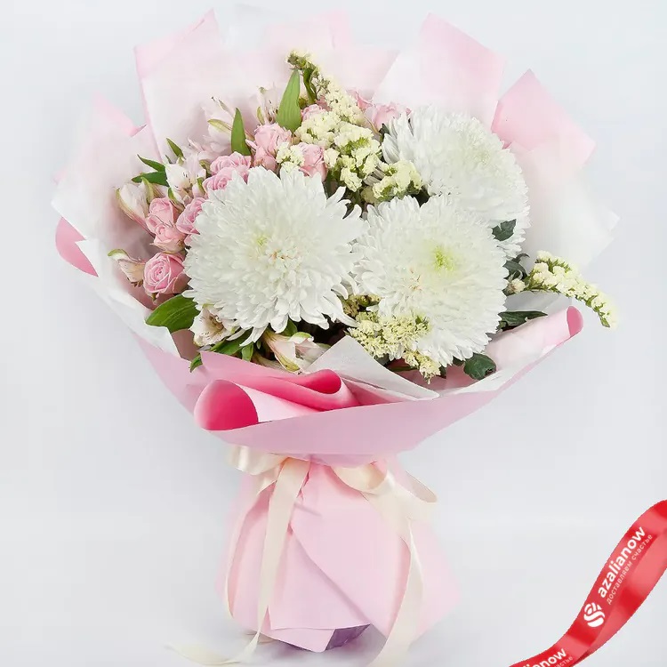 Букет из хризантем и роз «Крылатые качели» от AzaliaNow