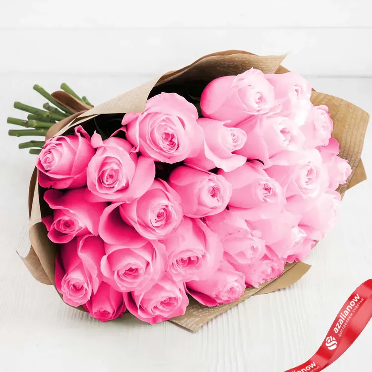23 розовые розы в крафте от AzaliaNow