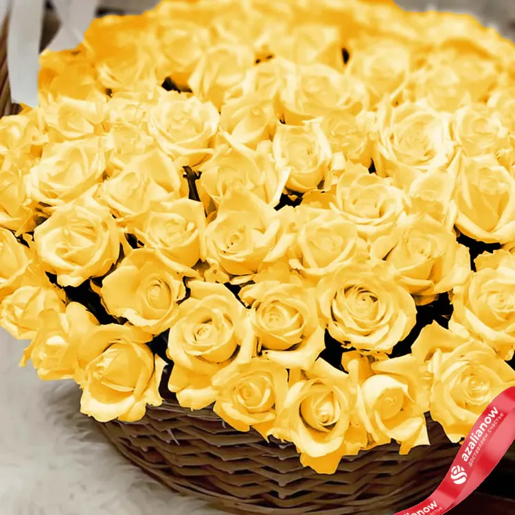 43 желтые розы в корзине от AzaliaNow
