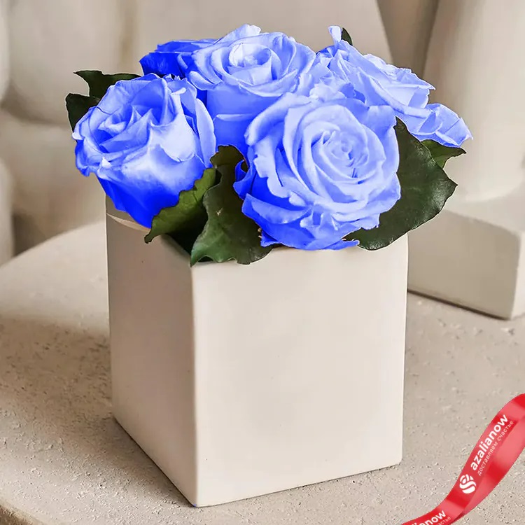 5 синих роз в коробке от AzaliaNow