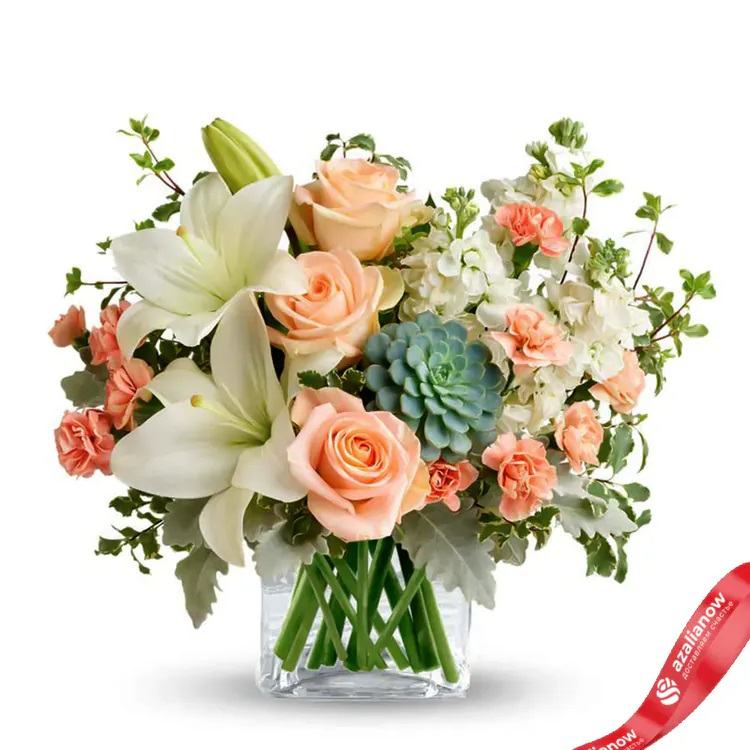 Букет с розами и лилиями «Аксинья» от AzaliaNow