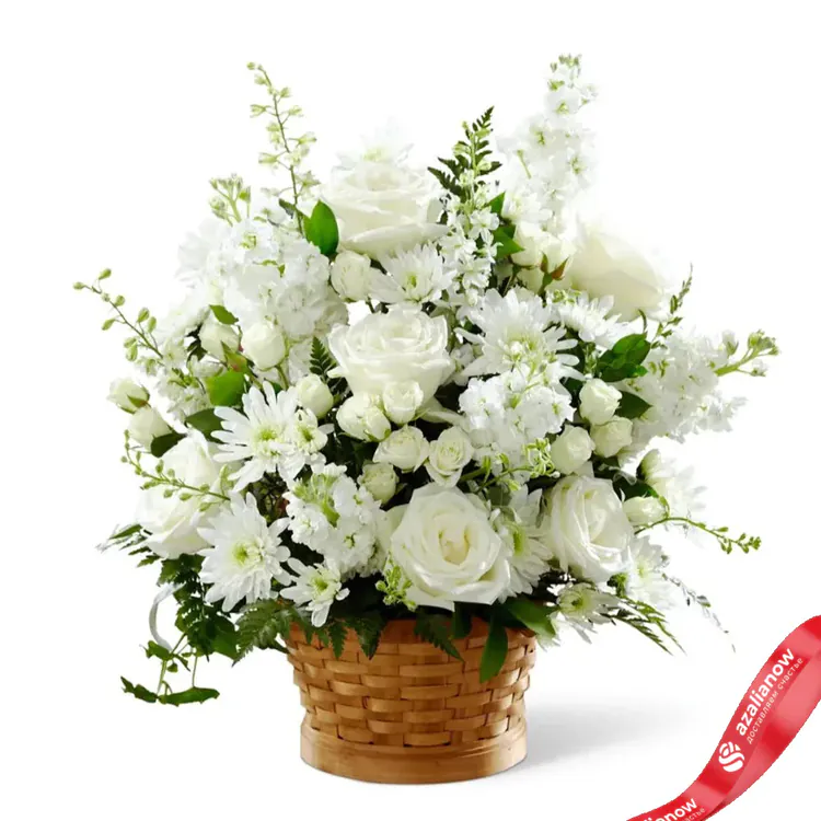 Букет белых роз и хризантем «Мила Мерседес» от AzaliaNow