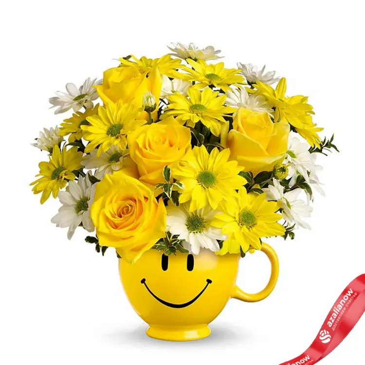 Букет из желтых роз и хризантем «Алина» от AzaliaNow