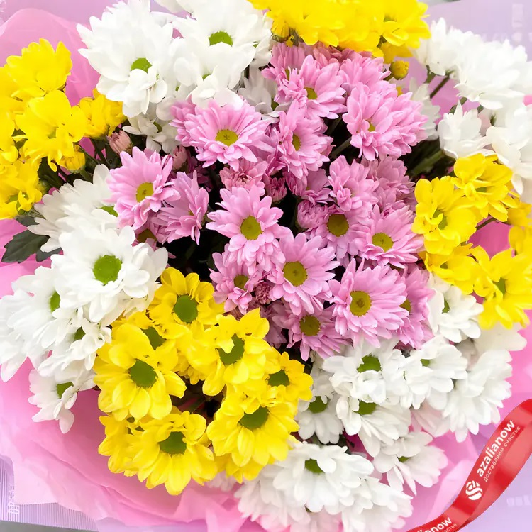 Букет разноцветных кустовых хризантем «5 минут» от AzaliaNow 