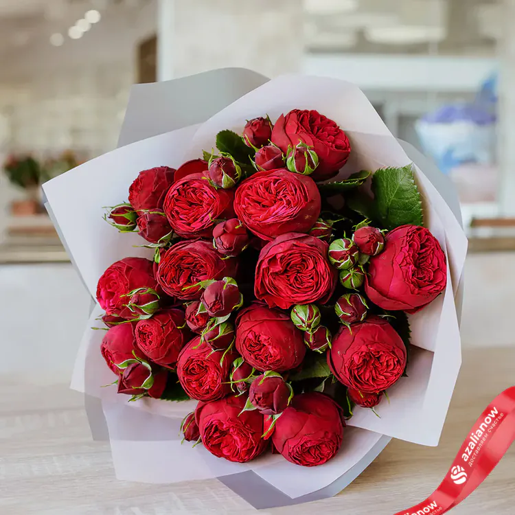 Букет красных пионовидных роз от AzaliaNow
