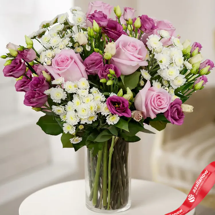 Букет роз, лизиантусов и хризантем «Любимый человек» от AzaliaNow