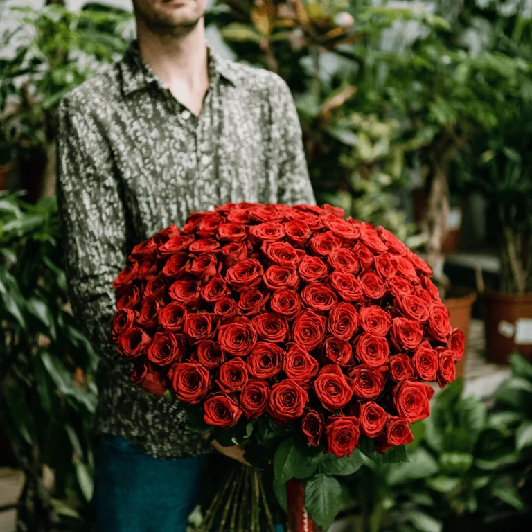 101 красная роза, 80 см, Эквадор от AzaliaNow